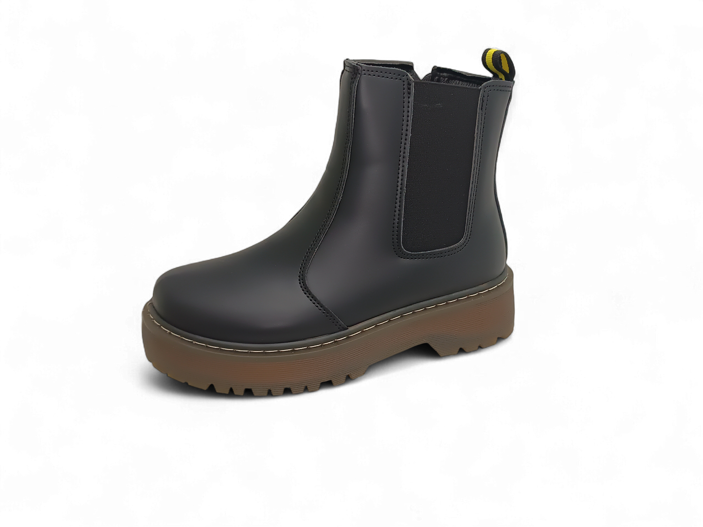 Botín negro de suela gruesa