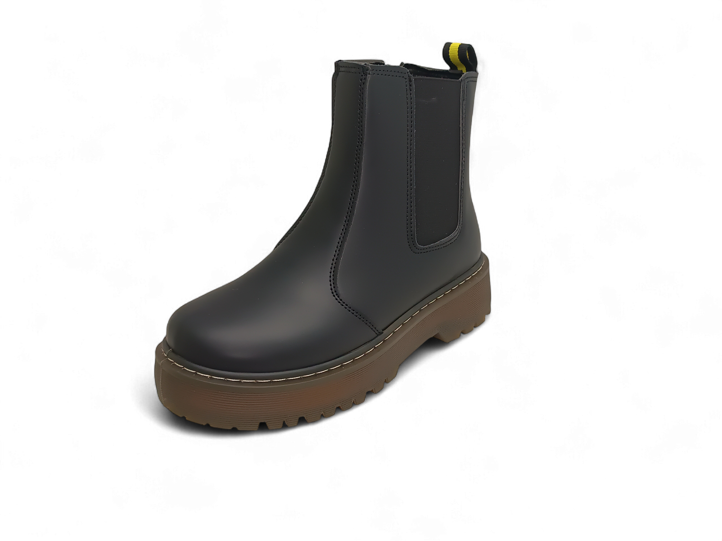 Botín negro de suela gruesa