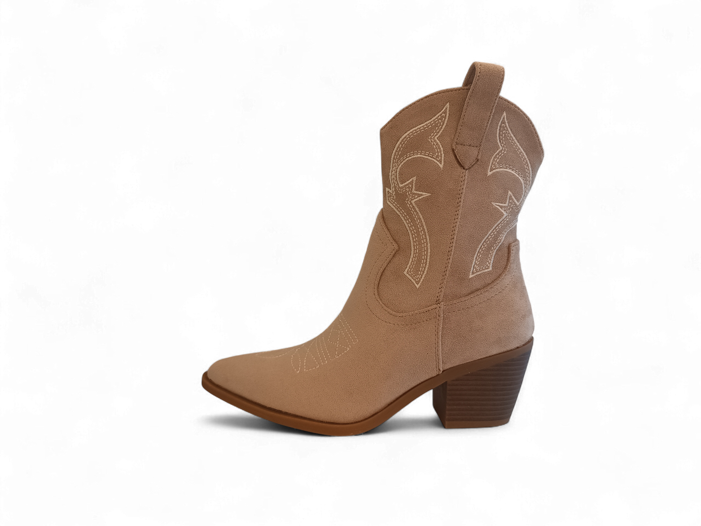Botín cowboy beige