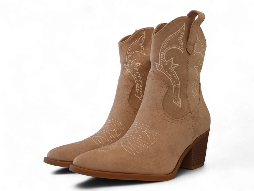 Botín cowboy beige