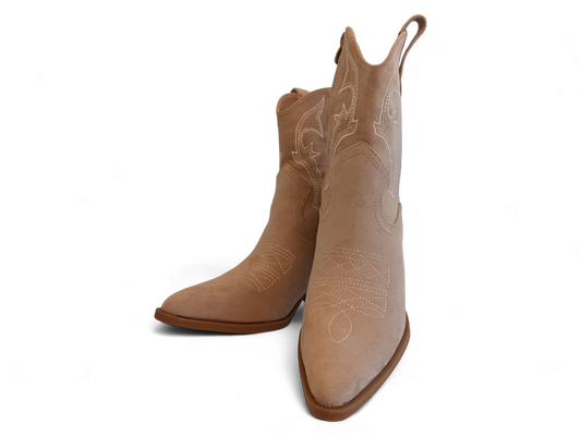 Botín cowboy beige